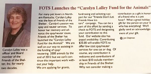 clipping from Paw Print newsletter